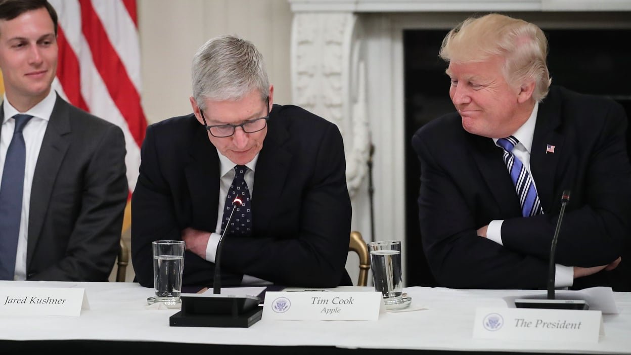 Trump told Apple CEO Tim Cook that the U.S. would not levy tariffs on iPhones